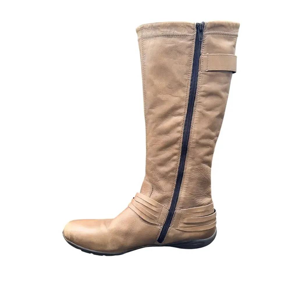 Remonte Dorndorf Leather Knee High Boots Brown Size 43 US 11.5 Zip